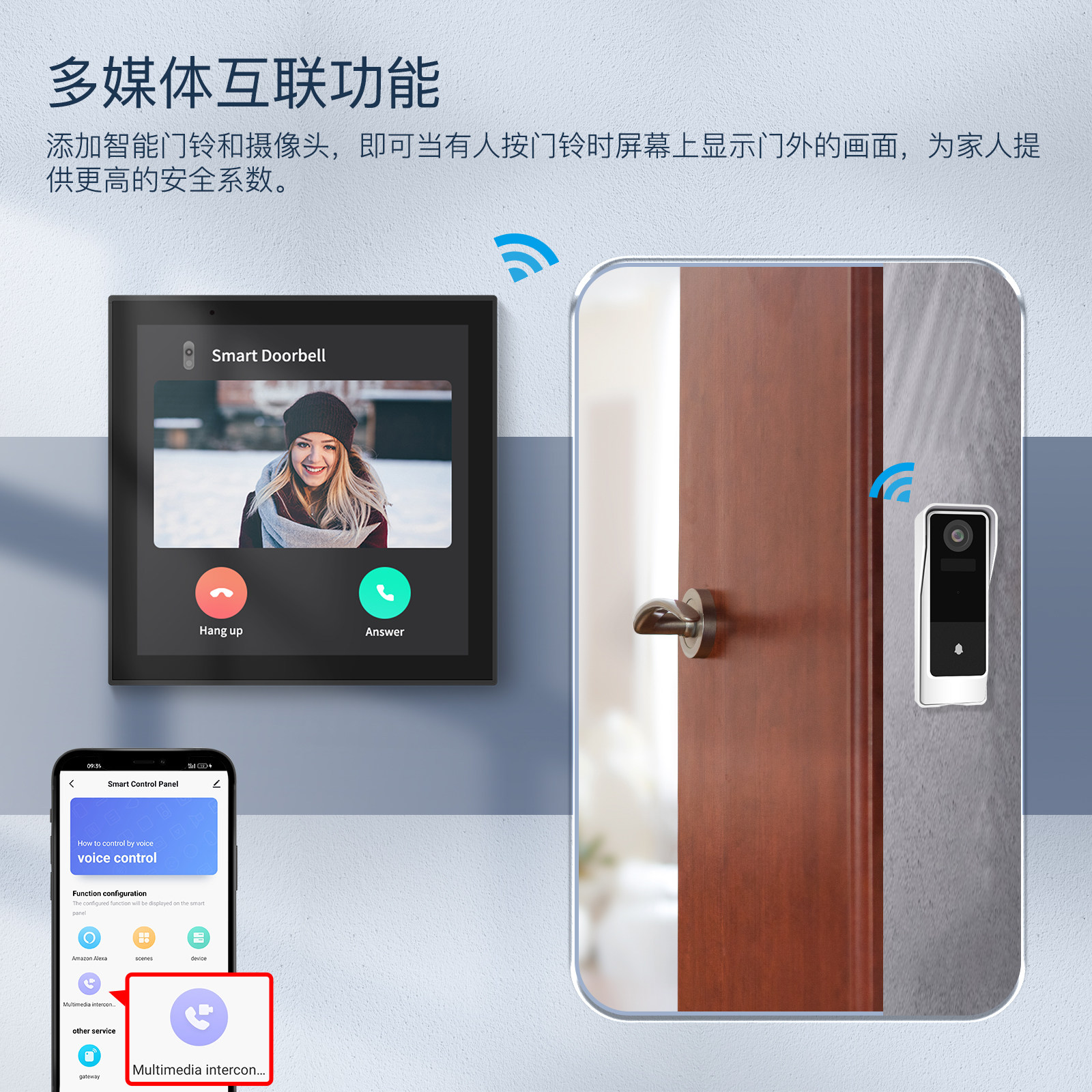 涂鸦智能中控屏4寸ALEXA语音控制内置zigbee蓝牙网关零火接线,淘宝优惠券,粉丝福利购,淘宝优惠卷