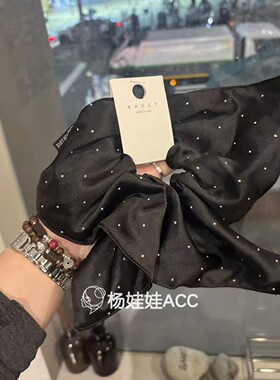 691003韩国东大门Baket高级感简洁日常满天星方形缎面大肠发圈