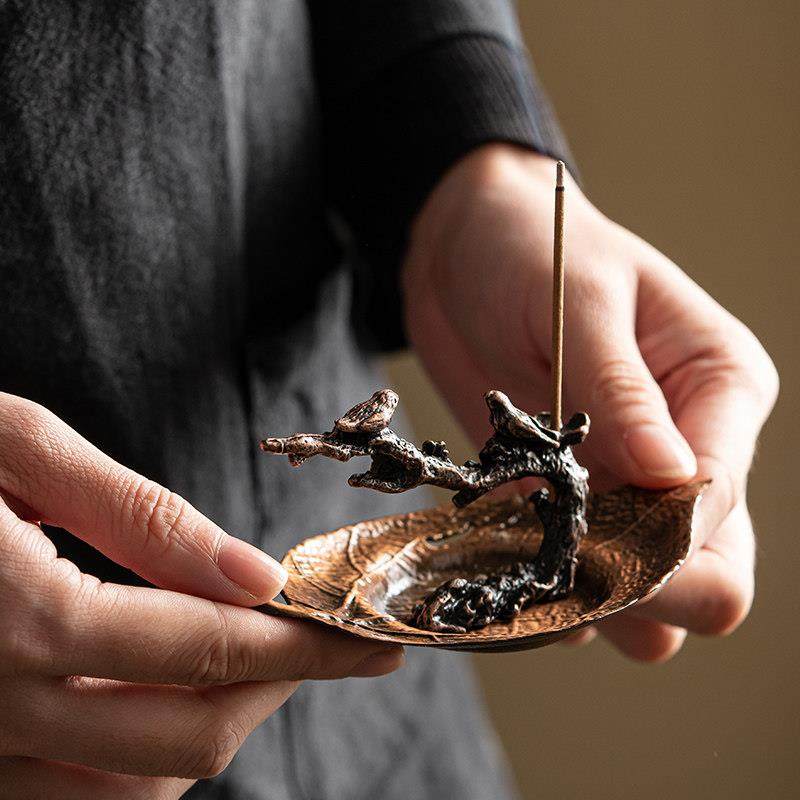 创意合金香薰炉喜上枝头线香炉倒流香炉居家室内熏香茶道禅意摆件,淘宝优惠券,粉丝福利购,淘宝优惠卷