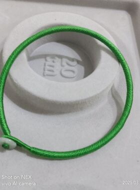 补木五行绳手链细款精致手编加翡翠扣饿木命缺木者佩戴