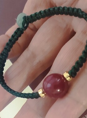 补火补木朱砂加五行绳手链平结联系13705125470加答疑