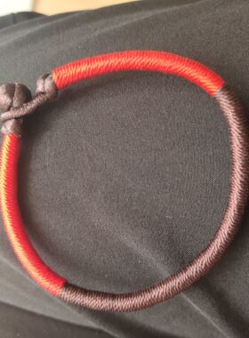 火土补火补土五行绳手链缺火缺土者佩戴红色加咖啡色