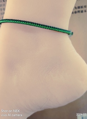 女生脚链男生脚链绿色补木五行绳缺木者佩戴手编新品