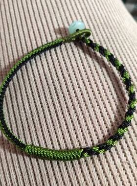 补木补水五行绳手链军绿加黑色缺木缺水者佩戴