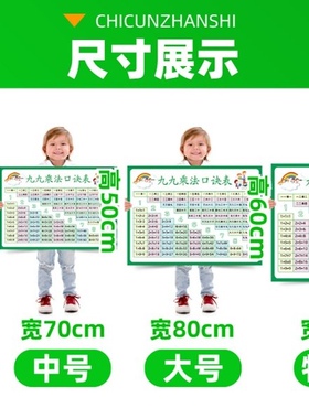 小学九九乘法口诀表二年级大小九九99乘除法表背诵神器挂图墙贴画