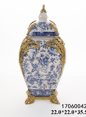 手绘欧美饰家陶瓷黄铜美式欧式