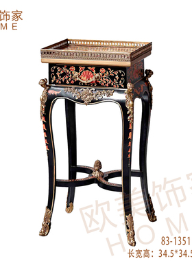 美式风全铜角几手绘小家具摆件