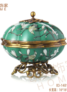 新中式风陶瓷手绘别墅会所纸巾盒