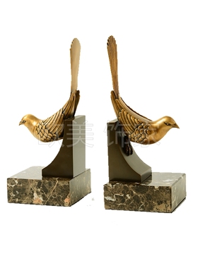 陶瓷大理石鹦鹉火烈鸟别墅工艺品