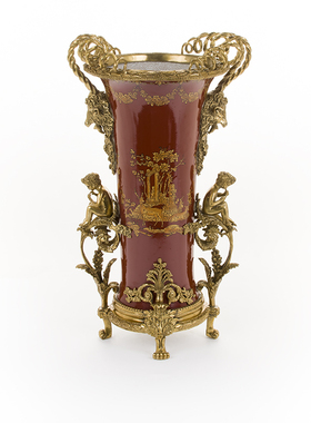 手绘描金镇宅美式陶瓷