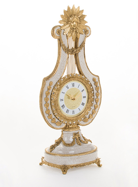 美式欧式古典陶瓷配铜装饰时钟镶铜装饰座钟 样版房奢华时钟台钟