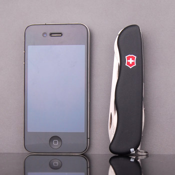 ດັ້ງເດີມ Victorinox Swiss Army Knife 111MM Forester (Black) 0.8363.3 Multifunctional Folding Swiss Knife