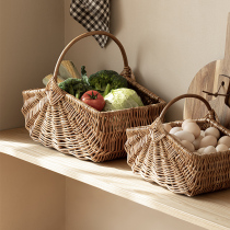 Liuchette basket Vine Woven Fruit Vegetable Egg Basket Bamboo choreographets Bamboo Basket Kitchen dishes Basket Containing baskets