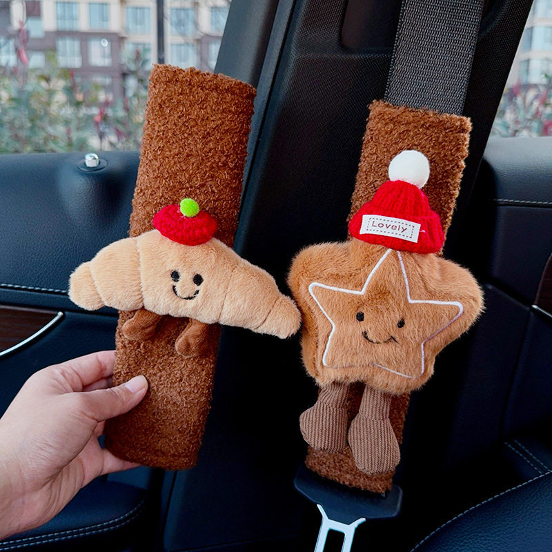 汽车安全带护肩套冬季毛绒可爱玩偶卡通车内座椅保险带防勒护套女,淘宝优惠券,粉丝福利购,淘宝优惠卷