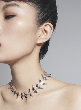 chunran荆棘原创设计夸张项链