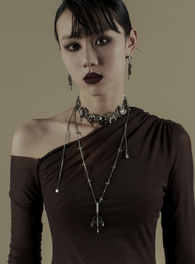 CHUNRAN925银嵌人工水晶新款项链