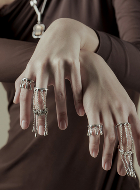 CHUNRAN925银小众原创双戒圈戒指