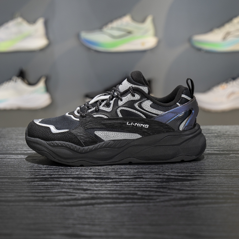 李宁男大童星际休闲鞋2025冬季新款加绒减震回弹运动鞋YKCV158 - 图1