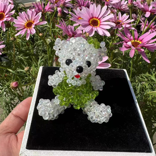 DIY crystal beaded handwoven keychain