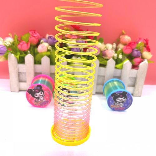 卡通库洛米图案灯光彩虹圈洛洛米魔力呼拉圈儿童地摊弹簧圈玩具 - 图3