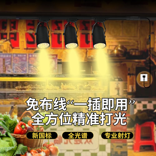 烧腊射灯熟食卤菜炸鸡明档凉菜专用食物补光灯led3000k暖光轨道灯 - 图0