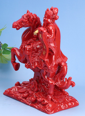 工厂直发朱砂马上发财客厅旺宅2026年新款财神摆件装饰品桌面玄关