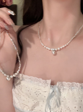 碎银子珍珠吊坠项链女轻奢小众高级设计感2026新款颈链爆款锁骨链