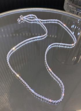 S925纯银波光粼粼项链女百搭小众