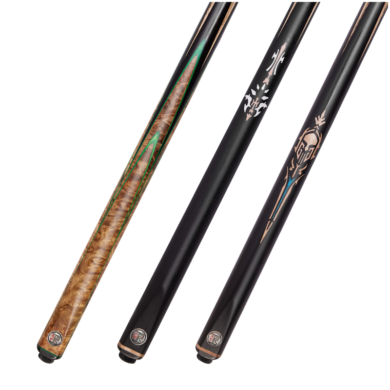 尹世工匠斗者勇士凤灵传承一二三四五台球杆小头通杆中式黑八球杆 - 图0