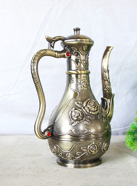 高档玫瑰花酒具套装餐厅宫廷风摆饰雕花酒杯礼品古风白酒壶送朋友