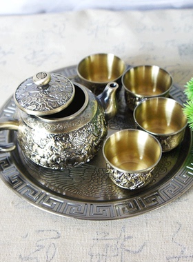 马到成功茶具套装复古家用整套茶具茶杯茶壶托盘杯子送朋友礼品