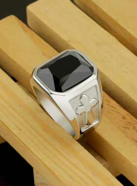 欧美大戒指男士霸气复古钛钢夸张