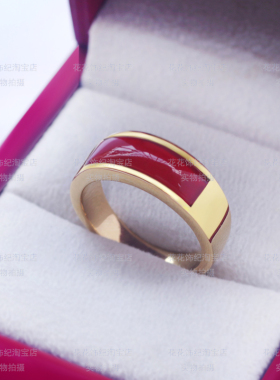 欧美复古红玛瑙戒指男士钛钢指环