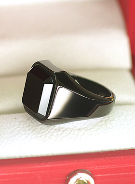 复古戒指男士戒子男生日韩版黑色