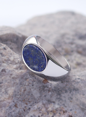 男女钛钢韩版黑玛瑙戒指不掉色