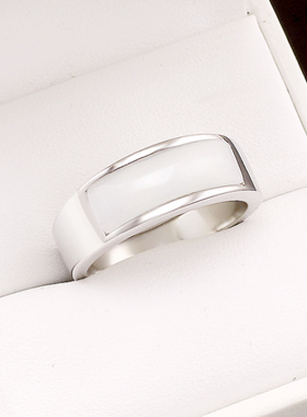 猫眼石钛钢戒指男女欧美时尚日