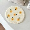 Black daisy round flocked floor mat retro ins style bedroom bedside living room non-slip carpet cushion chair cushion