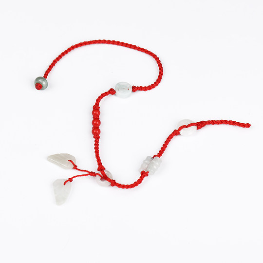 Modelo de niñas súper delgadas con cuerda roja de Jade Natural de estilo antiguo