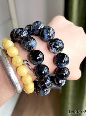 T天然蓝彩彼得石手链猫眼