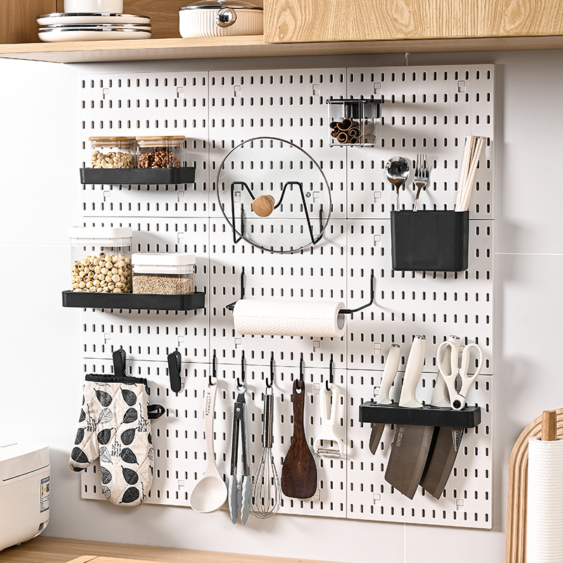 Punch-free hole-free board multi-function wall storage rack kitchen seasoning rack tool rack wall hanging knife rack storage box