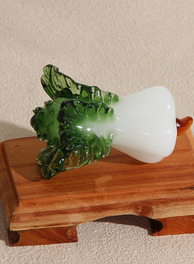 爆款淄博琉璃白菜摆件工艺品客厅装饰品开业礼物高档家居百财摆设