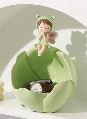 爆款入户玄关钥匙收纳花仙子精灵轻奢摆件家居乔迁送朋友礼物饰品