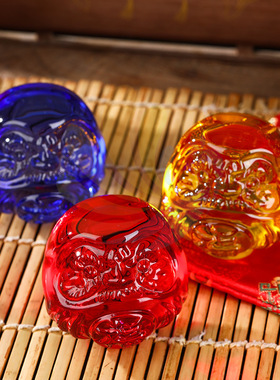 爆款水晶玻璃工艺品摆件达摩头福摆件家居装饰品送朋友礼物