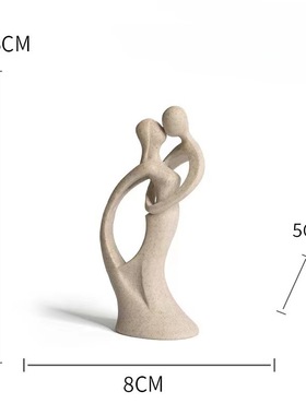 爆款现代创意艺术感简约抽象树脂情侣人物砂岩摆件轻奢客厅家居