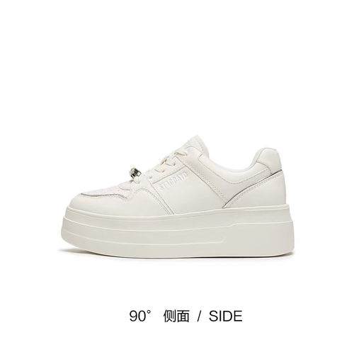 商场同款2026春厚奶酪小白鞋板鞋厚底增高运动休闲鞋女鞋A3832AM6 - 图0