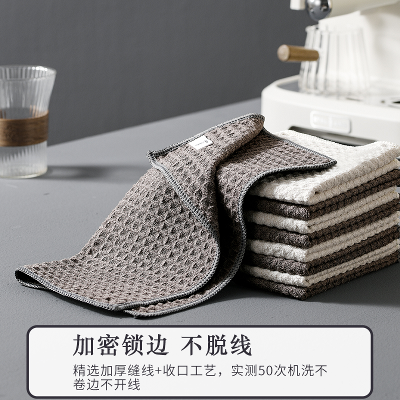 奶茶店专用抹布方巾吧台毛巾吸水不掉毛厨房餐厅餐饮白色咖啡商用 - 图1