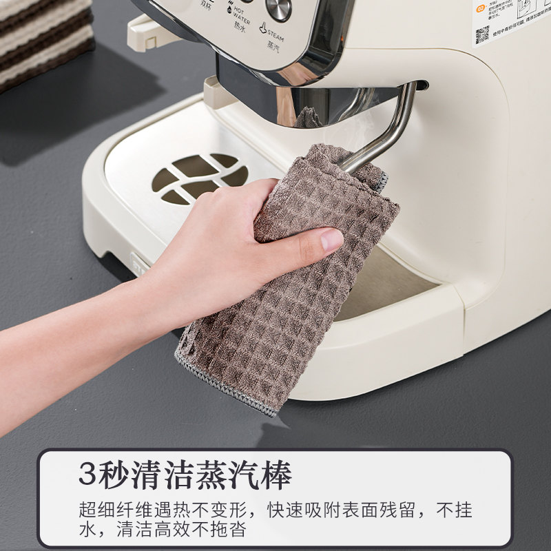 奶茶店专用抹布方巾吧台毛巾吸水不掉毛厨房餐厅餐饮白色咖啡商用 - 图3