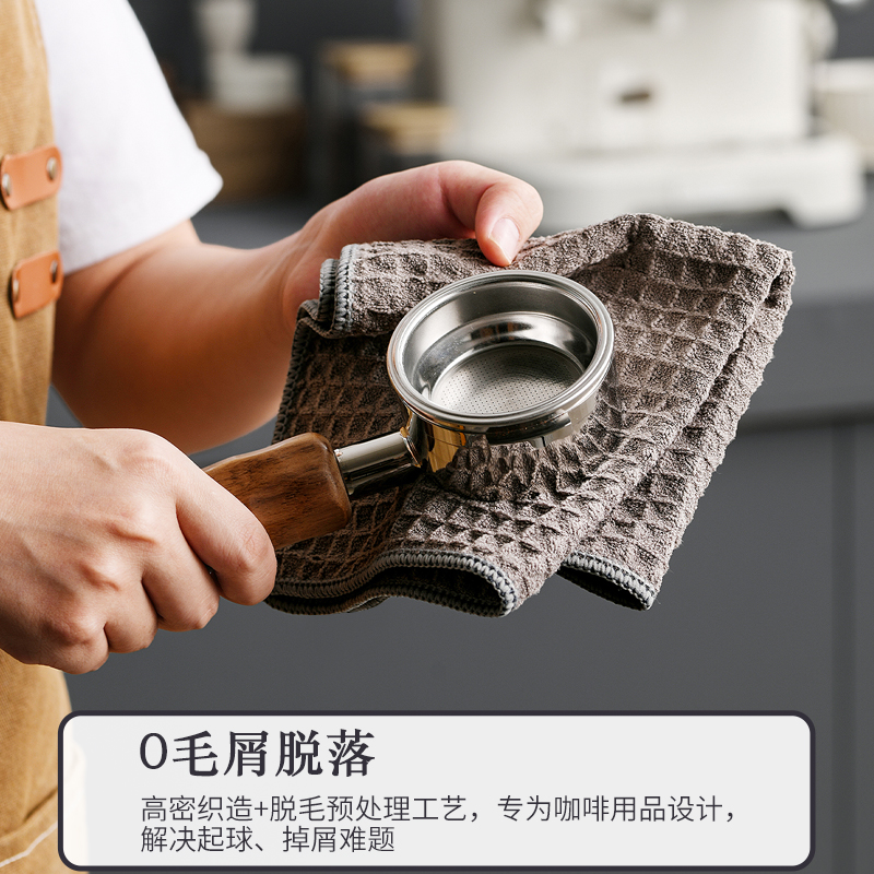 奶茶店专用抹布方巾吧台毛巾吸水不掉毛厨房餐厅餐饮白色咖啡商用 - 图2