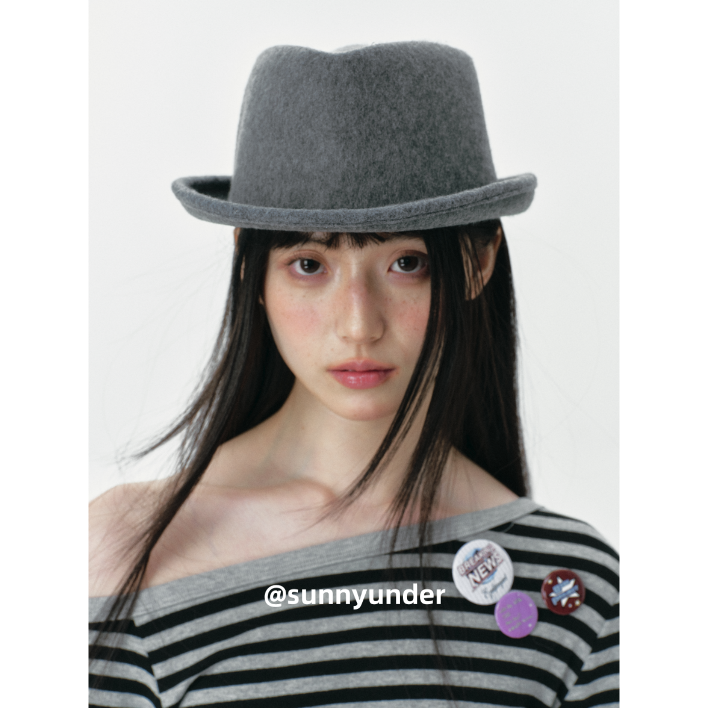 小帽檐时尚翘沿牛仔小礼帽女春秋穿搭韩版日系英伦复古爵士顶帽子 - 图2