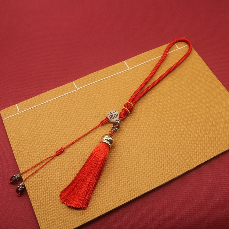 葫芦挂绳流苏挂件手工diy葫芦挂件绳车挂绳手捻葫芦挂件绳子包邮 - 图1